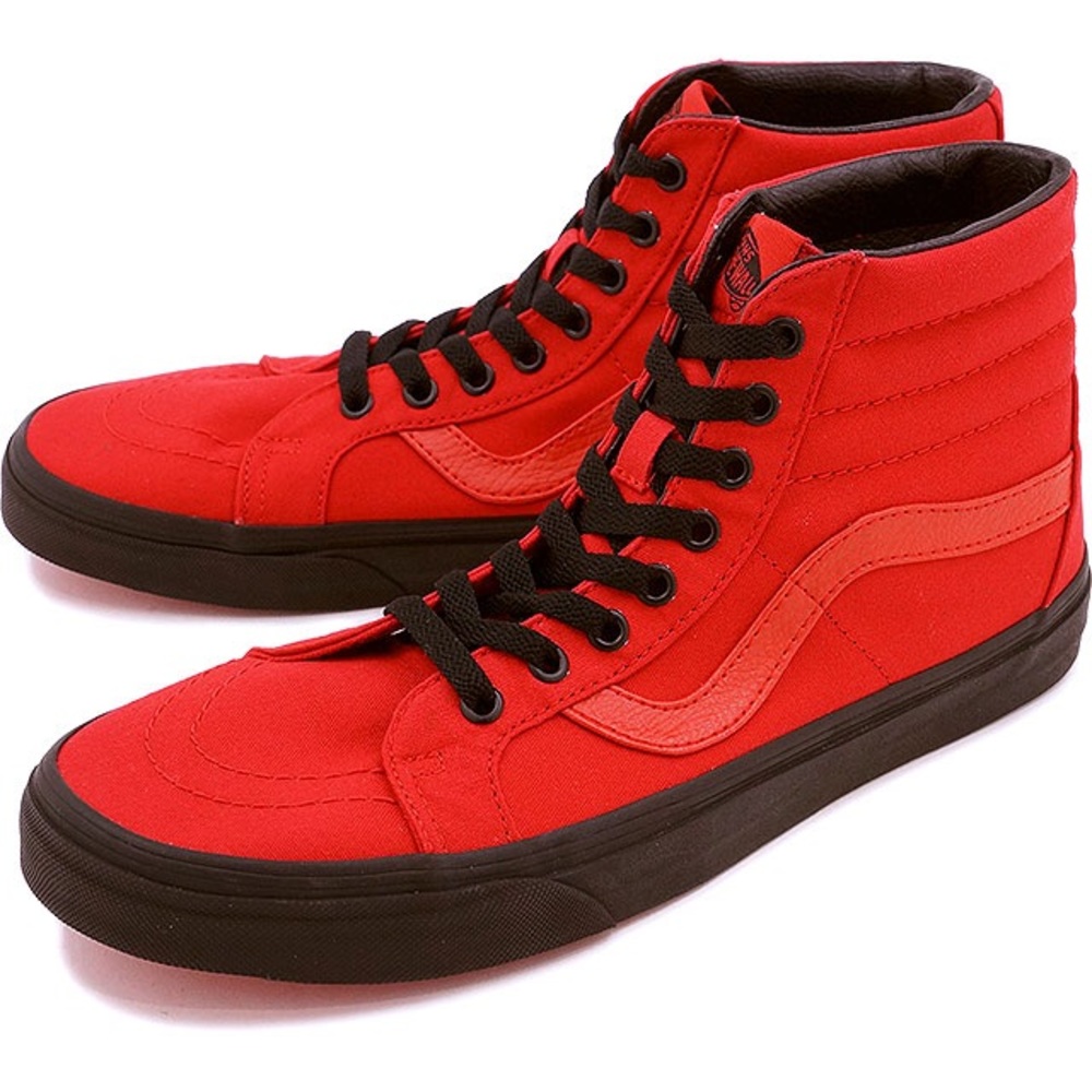 Vans Hi Sk8 Red with Black Outsole.
